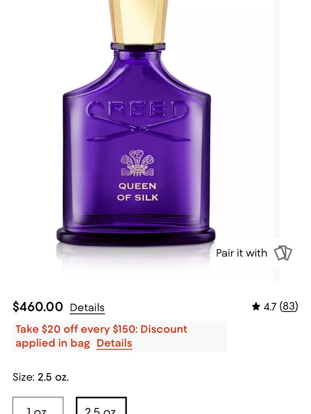 Creed Queen of Silk  — Deep Purple Bottle with Gold Cap
